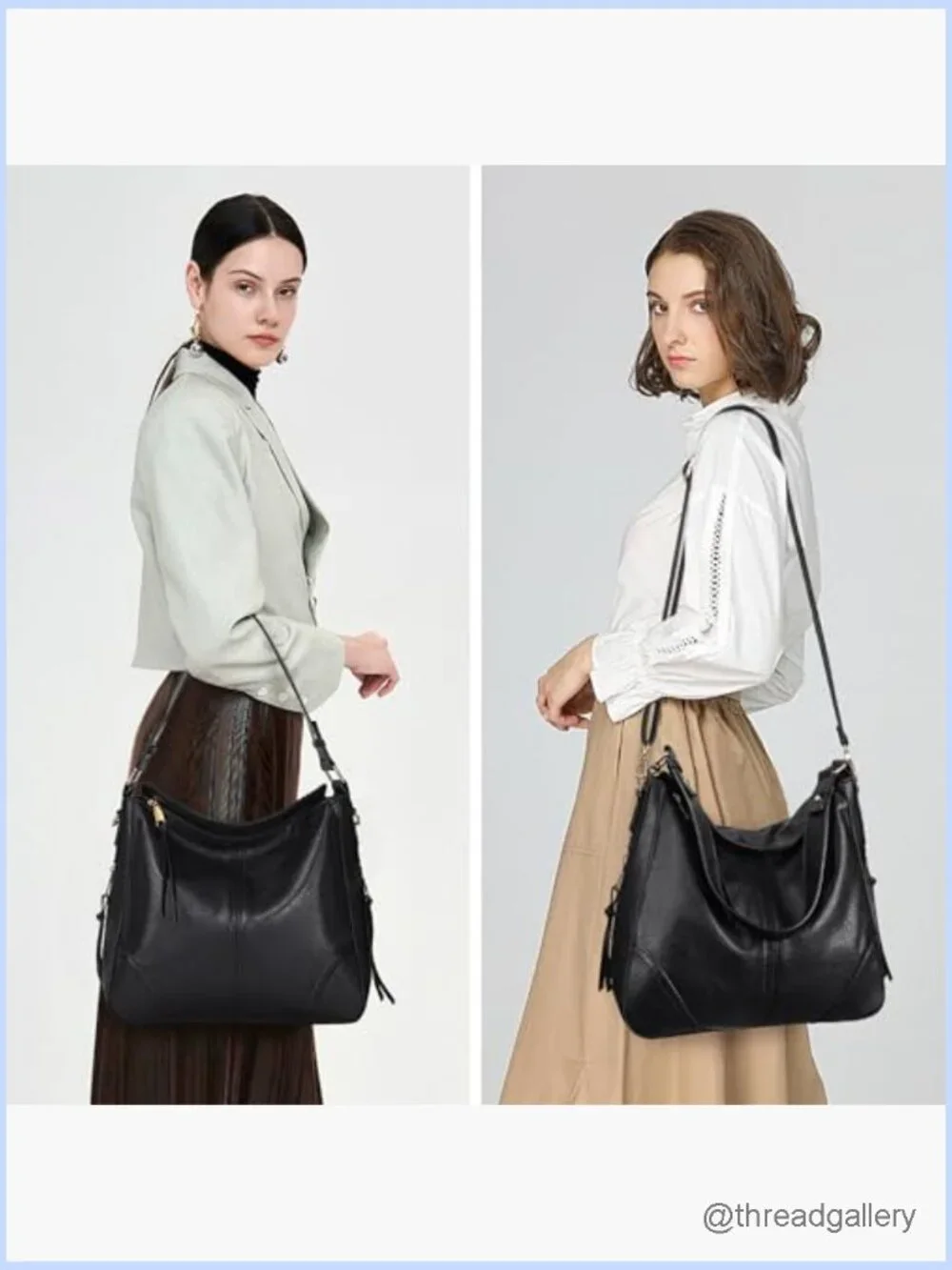 Faux Leather Hobo Crossbody Bag Set with Wallet